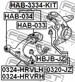 0324-HRVRH FEBEST Рычаг независимой подвески колеса, подвеска колеса (фото 2)