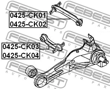 0425-CK02 FEBEST Рычаг независимой подвески колеса, подвеска колеса (фото 2)