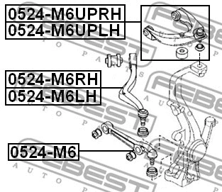 0524-M6LH FEBEST Рычаг независимой подвески колеса, подвеска колеса (фото 2)