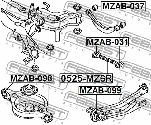 0525-MZ6R FEBEST Рычаг независимой подвески колеса, подвеска колеса (фото 2)