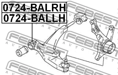 0724-BALLH FEBEST Рычаг независимой подвески колеса, подвеска колеса (фото 2)