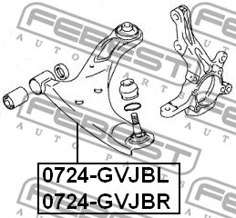 0724-GVJBL FEBEST Рычаг независимой подвески колеса, подвеска колеса (фото 2)