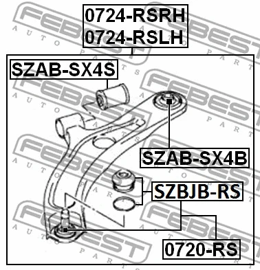 0724-RSRH FEBEST Рычаг независимой подвески колеса, подвеска колеса (фото 2)