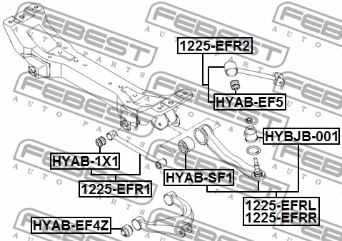 1225-EFR2 FEBEST Рычаг независимой подвески колеса, подвеска колеса (фото 2)