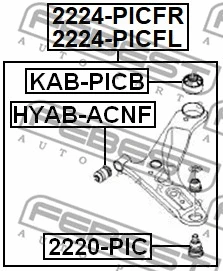 2224-PICFR FEBEST Рычаг независимой подвески колеса, подвеска колеса (фото 2)