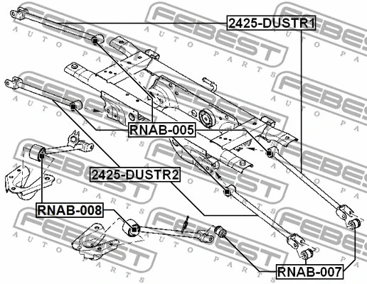 2425-DUSTR1 FEBEST Рычаг независимой подвески колеса, подвеска колеса (фото 2)