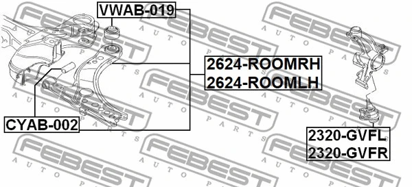 2624-ROOMLH FEBEST Рычаг независимой подвески колеса, подвеска колеса (фото 2)