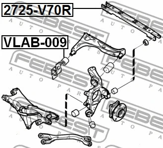 2725-V70R FEBEST Рычаг независимой подвески колеса, подвеска колеса (фото 2)