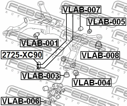 2725-XC90 FEBEST Рычаг независимой подвески колеса, подвеска колеса (фото 2)