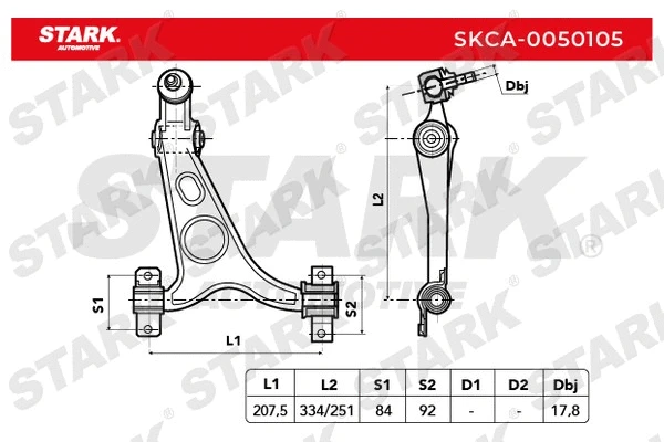 SKCA-0050105 Stark Рычаг независимой подвески колеса, подвеска колеса (фото 2)