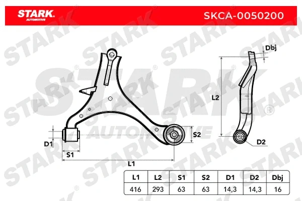 SKCA-0050200 Stark Рычаг независимой подвески колеса, подвеска колеса (фото 2)