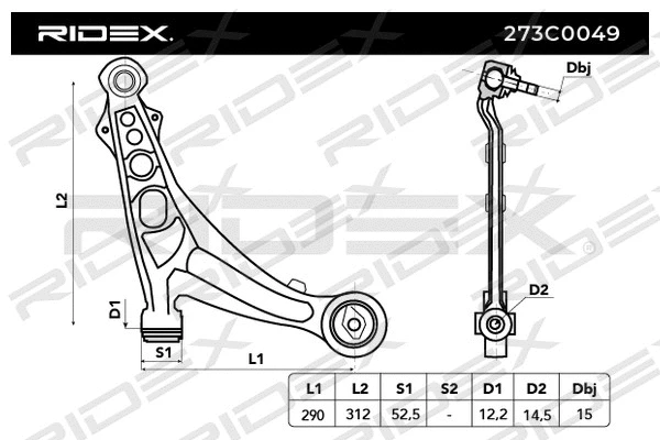 273C0049 RIDEX Рычаг независимой подвески колеса, подвеска колеса (фото 2)