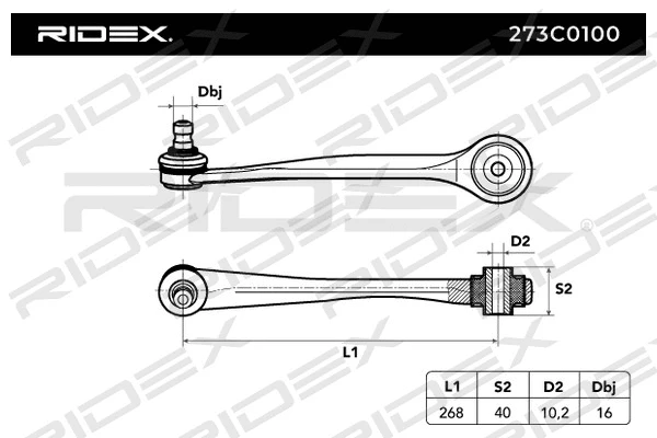 273C0100 RIDEX Рычаг независимой подвески колеса, подвеска колеса (фото 2)