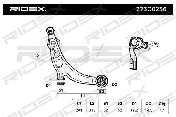 273C0236 RIDEX Рычаг независимой подвески колеса, подвеска колеса (фото 7)