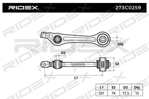 273C0259 RIDEX Рычаг независимой подвески колеса, подвеска колеса (фото 2)