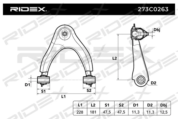 273C0263 RIDEX Рычаг независимой подвески колеса, подвеска колеса (фото 2)