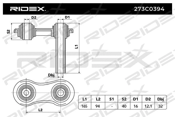 273C0394 RIDEX Рычаг независимой подвески колеса, подвеска колеса (фото 2)