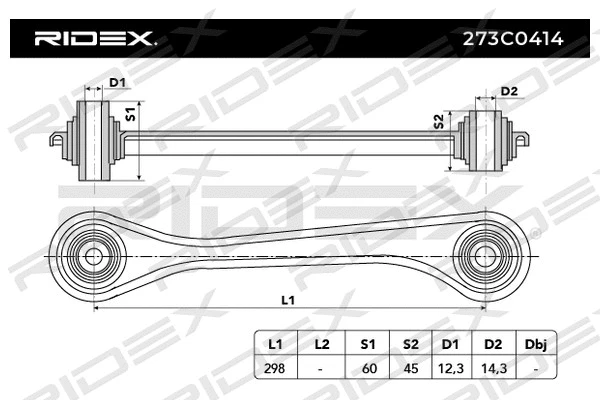 273C0414 RIDEX Рычаг независимой подвески колеса, подвеска колеса (фото 4)