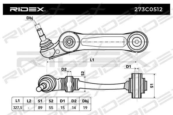 273C0512 RIDEX Рычаг независимой подвески колеса, подвеска колеса (фото 4)