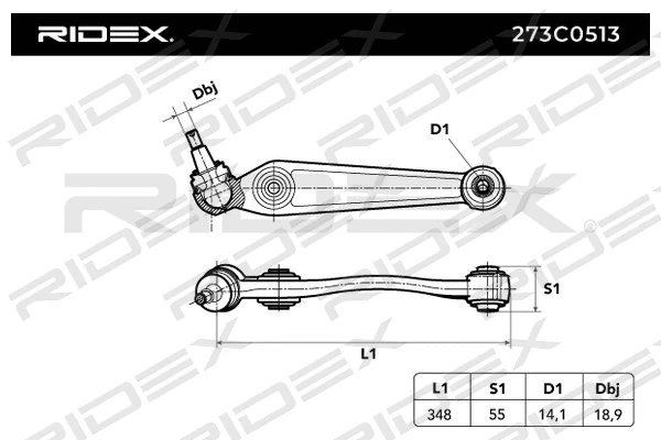 273C0513 RIDEX Рычаг независимой подвески колеса, подвеска колеса (фото 2)