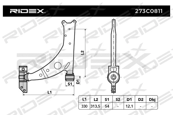 273C0811 RIDEX Рычаг независимой подвески колеса, подвеска колеса (фото 1)