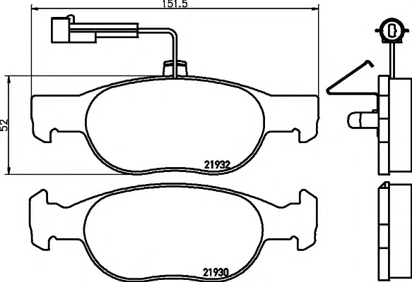 8DB 355 008-061 BEHR/HELLA/PAGID Тормозные колодки (фото 1)