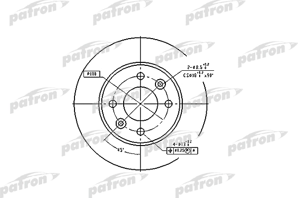 PBD1013 PATRON Тормозной диск (фото 1)
