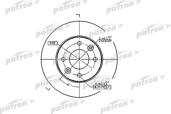 PBD1015 PATRON Тормозной диск (фото 1)