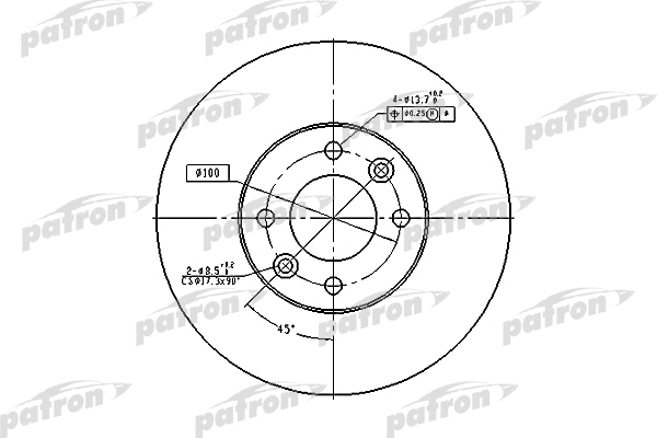 PBD1032 PATRON Тормозной диск (фото 1)