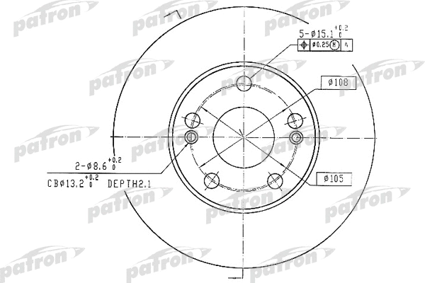 PBD1036 PATRON Тормозной диск (фото 1)