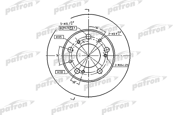 PBD1118 PATRON Тормозной диск (фото 1)