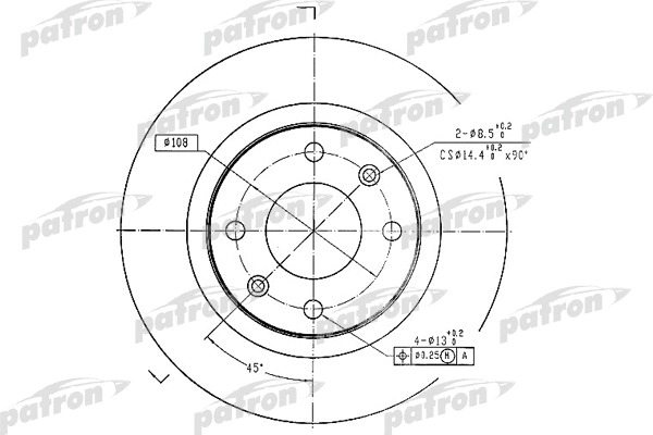 PBD1220 PATRON Тормозной диск (фото 1)