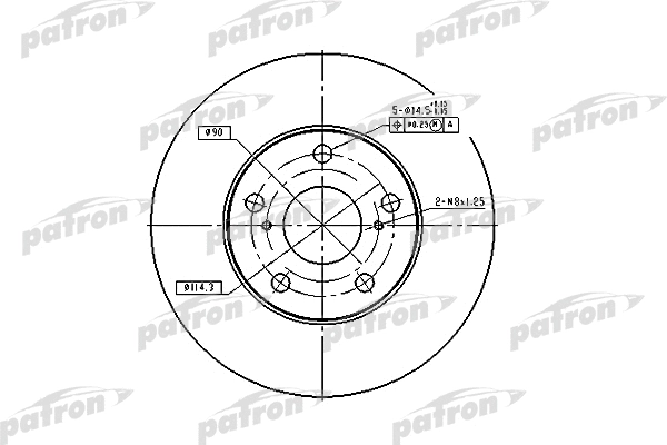 PBD1431 PATRON Тормозной диск (фото 1)