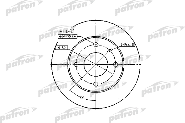 PBD1443 PATRON Тормозной диск (фото 1)