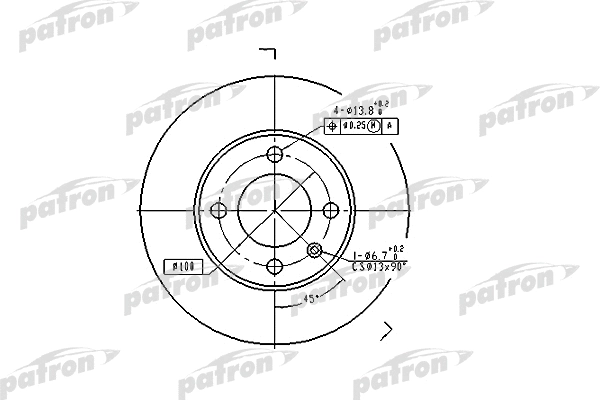 PBD1516 PATRON Тормозной диск (фото 1)