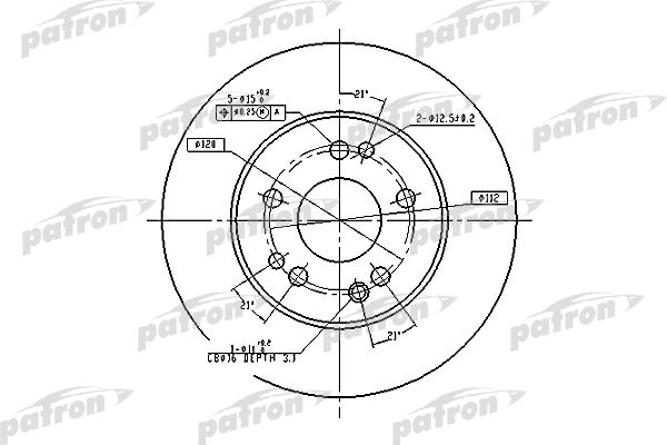 PBD1581 PATRON Тормозной диск (фото 1)
