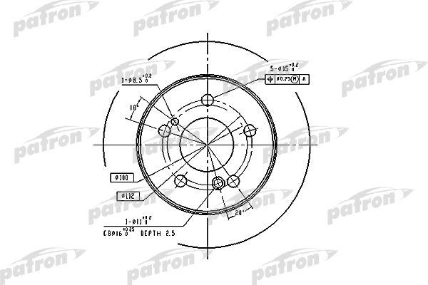 PBD1583 PATRON Тормозной диск (фото 1)