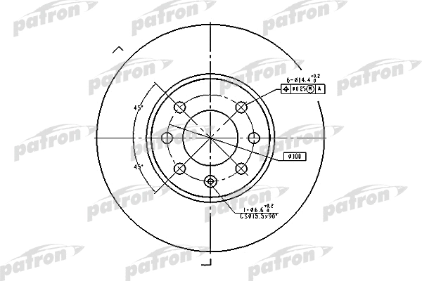 PBD1609 PATRON Тормозной диск (фото 1)