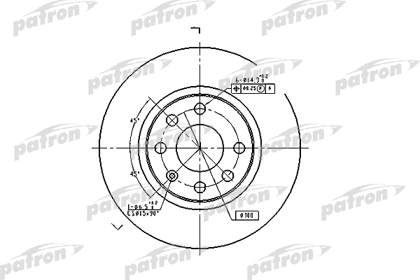 PBD1625 PATRON Тормозной диск (фото 1)