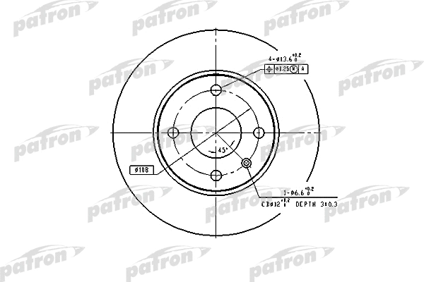 PBD1655 PATRON Тормозной диск (фото 1)