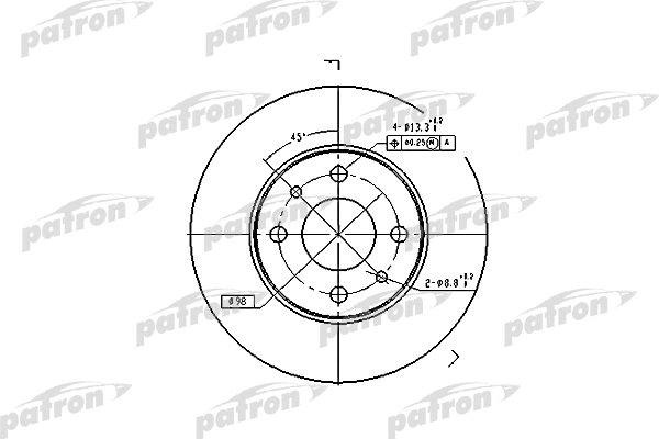 PBD1745 PATRON Тормозной диск (фото 1)