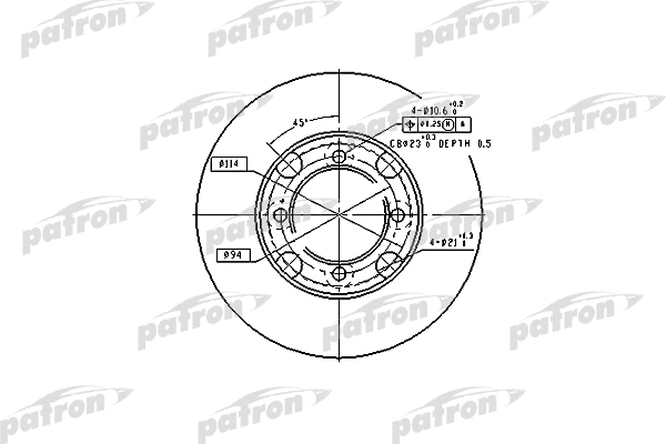 PBD2572 PATRON Тормозной диск (фото 1)