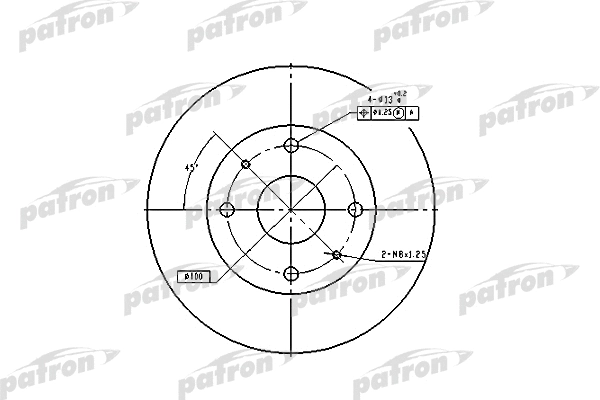 PBD2576 PATRON Тормозной диск (фото 1)