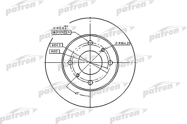 PBD2591 PATRON Тормозной диск (фото 1)