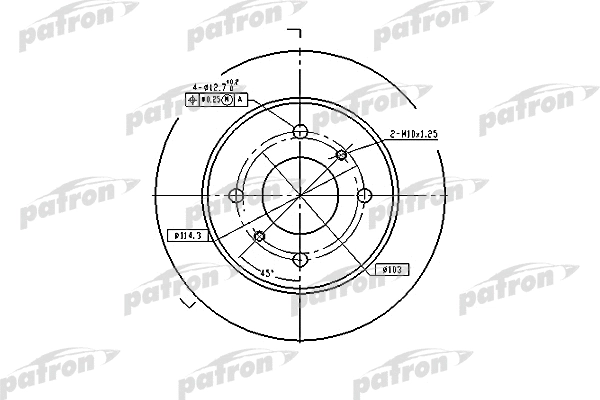 PBD2592 PATRON Тормозной диск (фото 1)