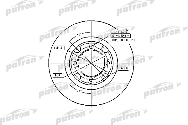 PBD2607 PATRON Тормозной диск (фото 1)