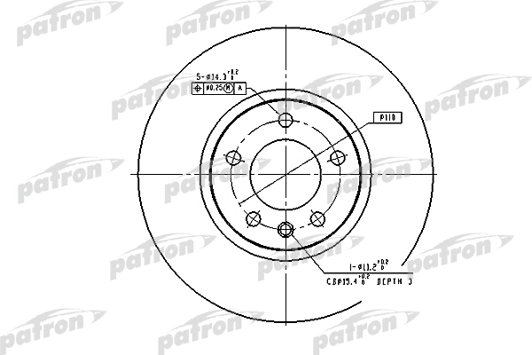 PBD2645 PATRON Тормозной диск (фото 1)