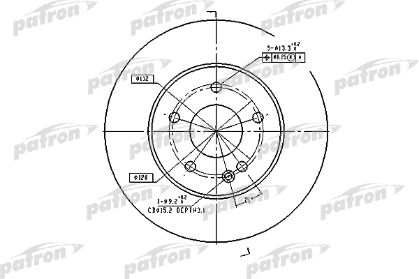 PBD2654 PATRON Тормозной диск (фото 1)