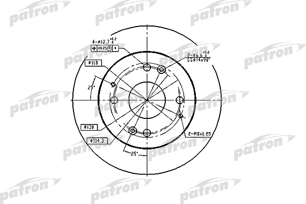 PBD2669 PATRON Тормозной диск (фото 1)