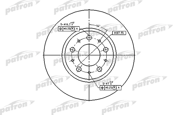 PBD2671 PATRON Тормозной диск (фото 1)